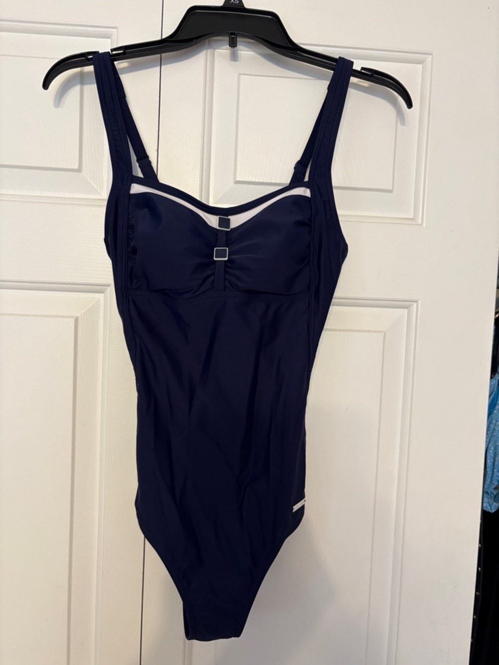 Classic Navy One-Piece Swimsuit with Contrast Trim